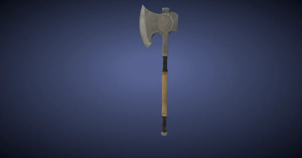 Weathered War Axe - 3D render