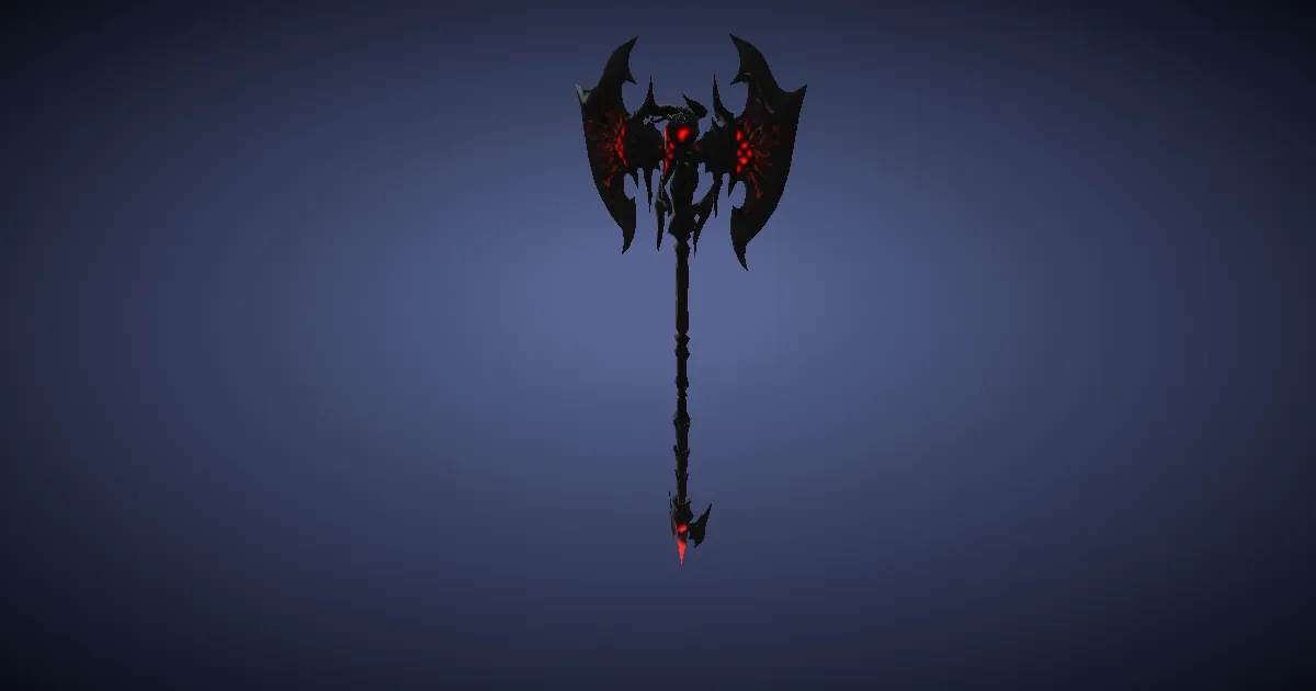 Augmented Nightsteel Battleaxe - 3D render