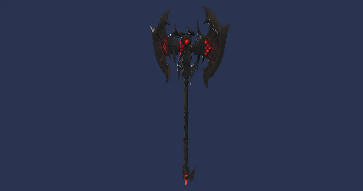 Augmented Nightsteel Battleaxe - 3D render