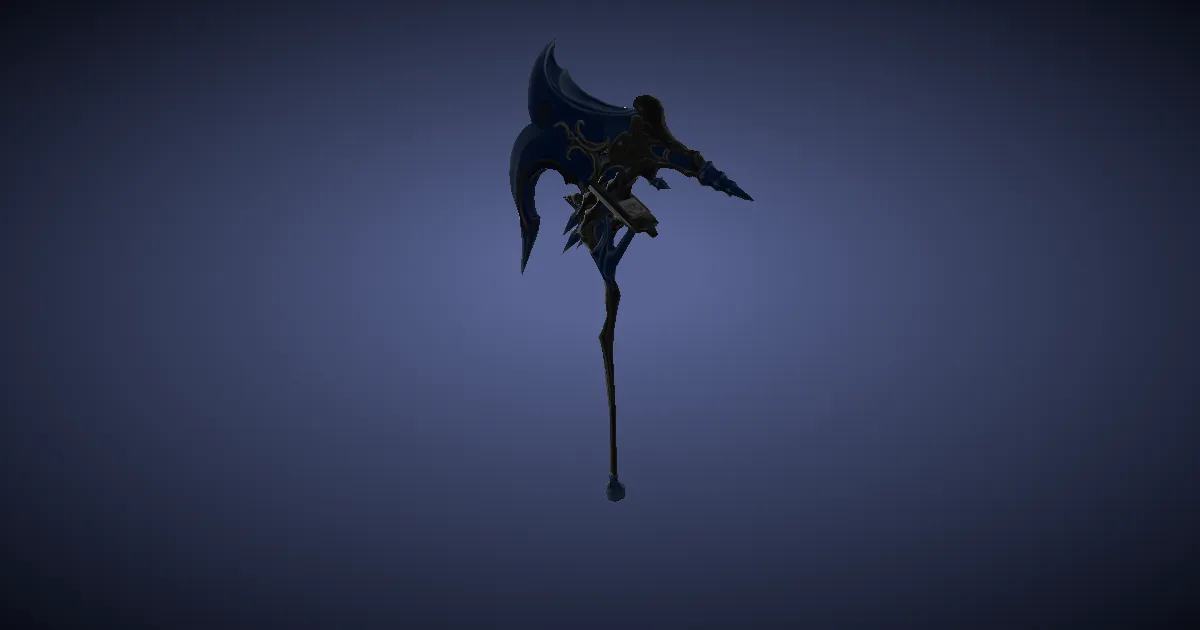 Rendu 3D de Hache en or incarnat