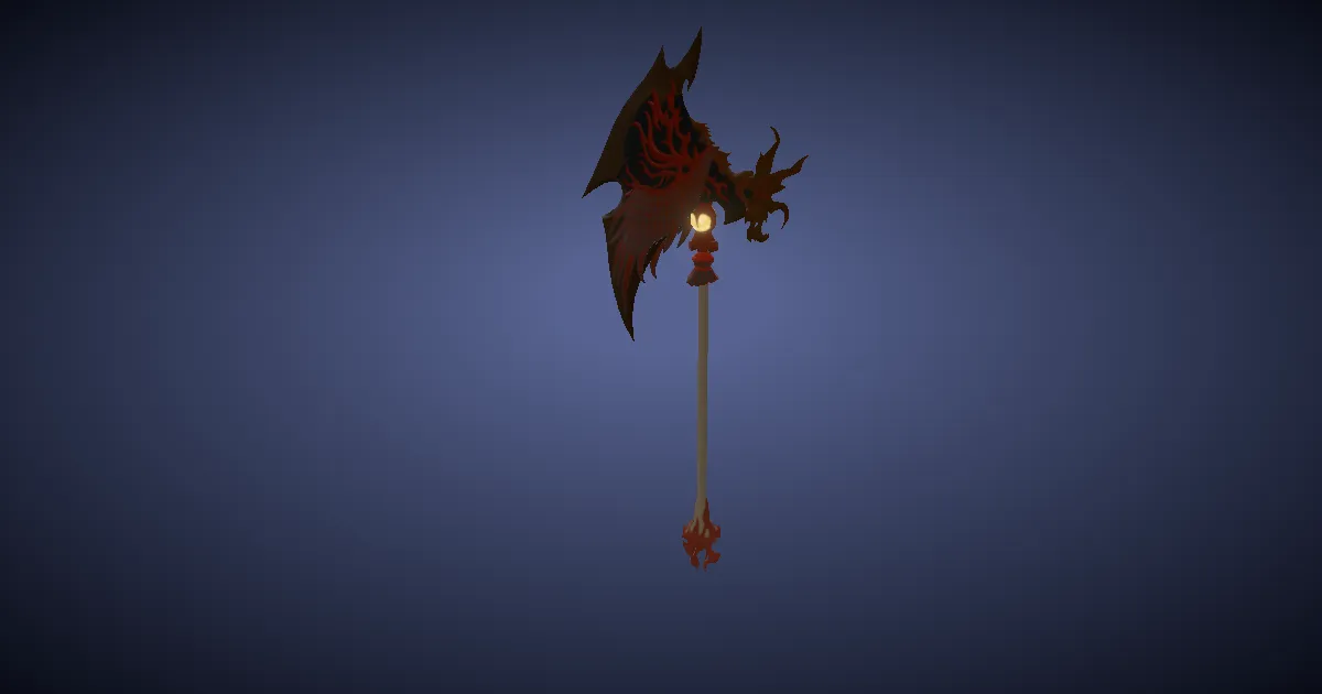 3D-Ansicht von Suzaku-Kriegsaxt