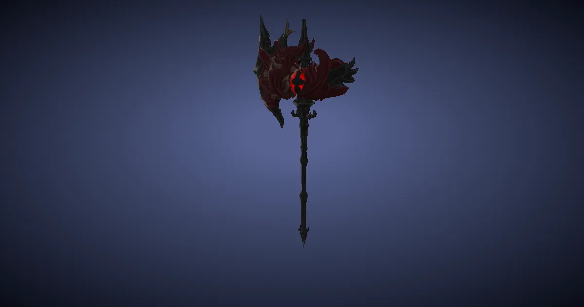 Ruby Battleaxe - 3D render