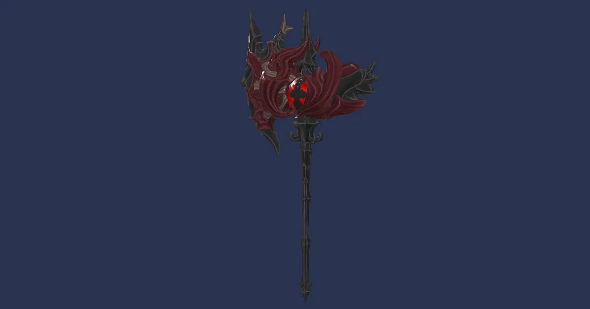Ruby Battleaxe - 3D render