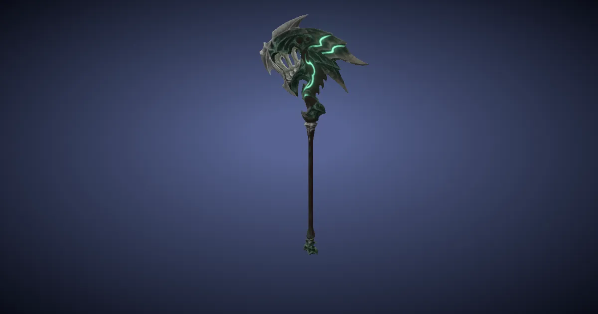Emerald Battleaxe - 3D render