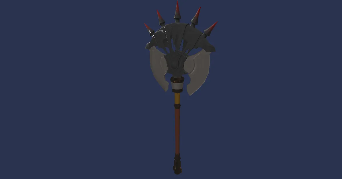 High Steel Battleaxe - 3D render