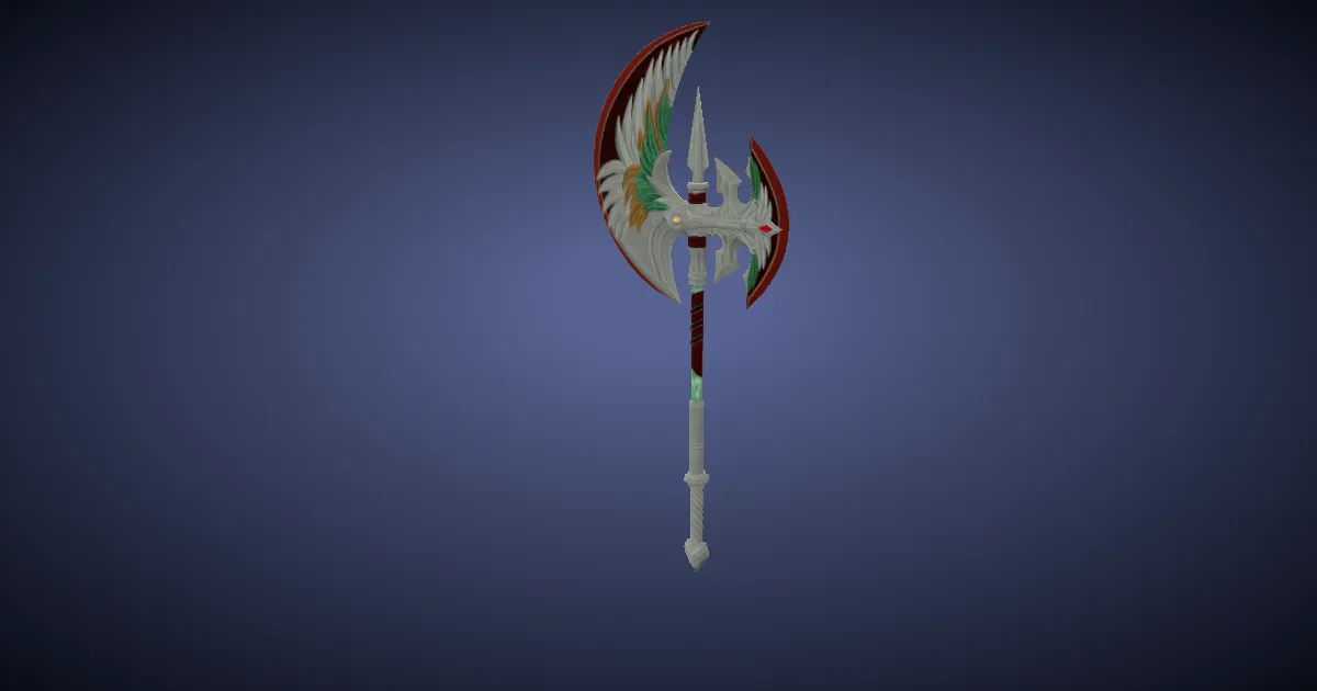 Quetzalli Bardiche - 3D render