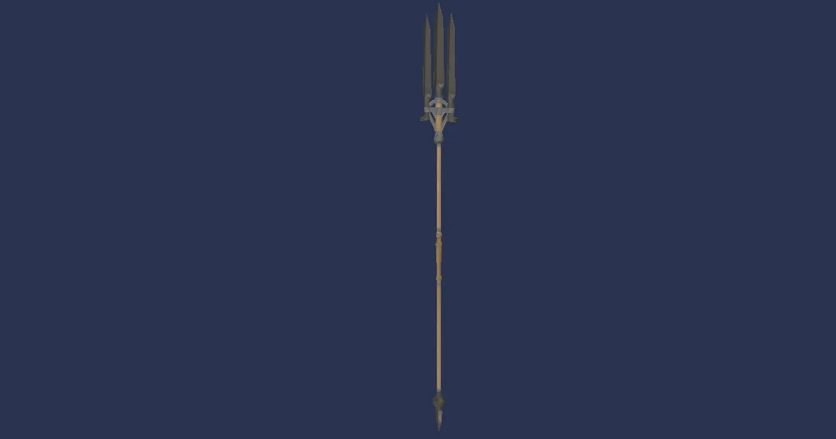 Silver Battle Fork - 3D render