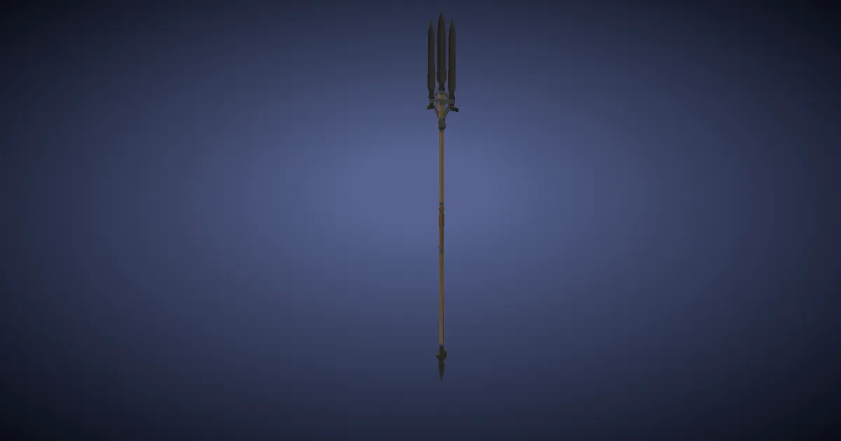 Silver Battle Fork - 3D render