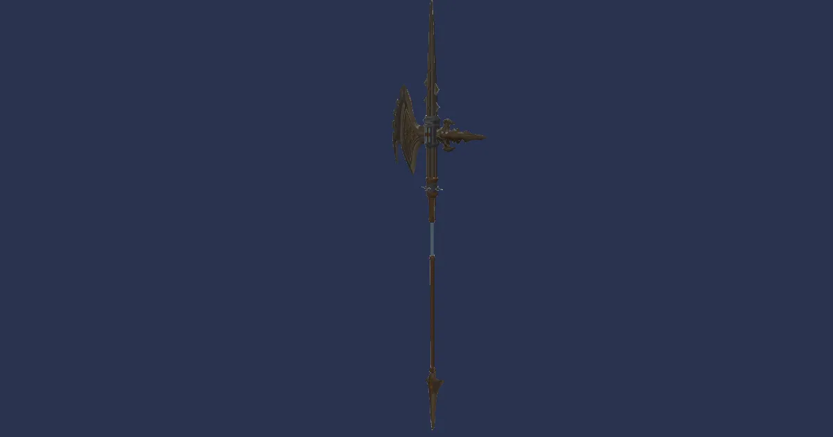 Doman Steel Halberd - 3D render