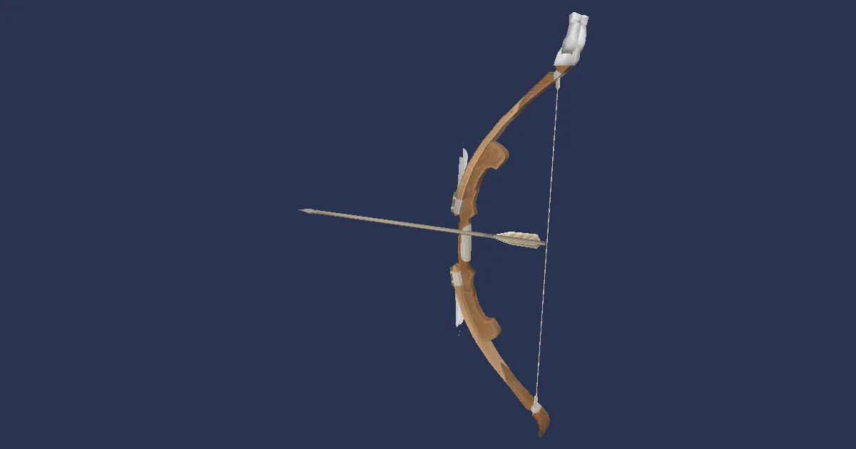 Plumed Maple Shortbow - 3D render