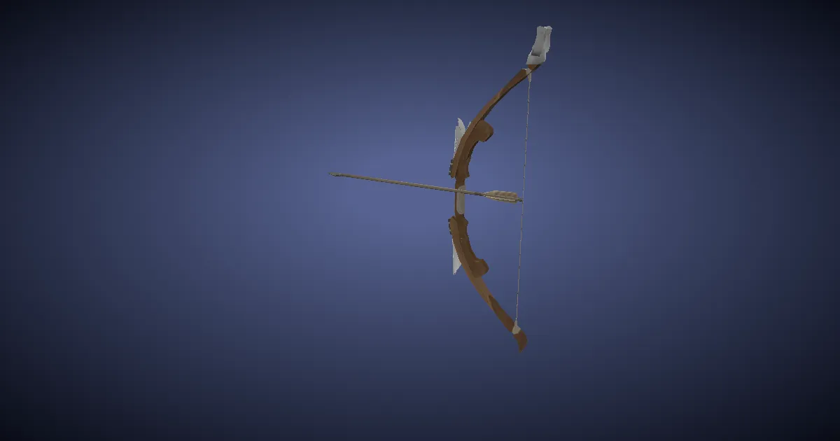 Weathered Shortbow - 3D render