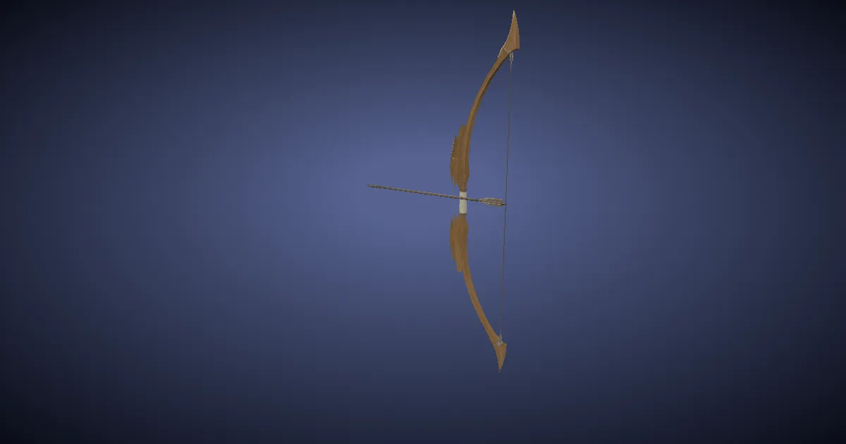 Maple Longbow - 3D render
