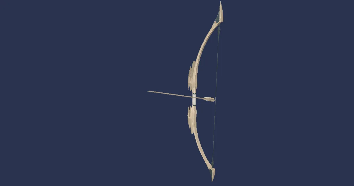 3D-Ansicht von Eichenlangbogen