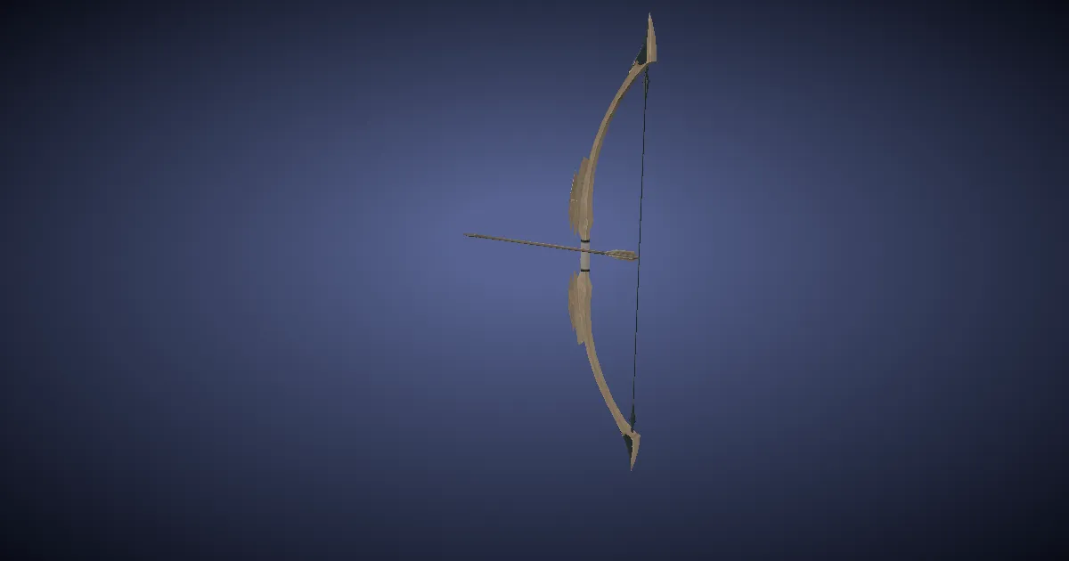 Oak Longbow - 3D render