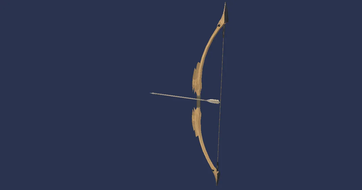 Wrapped Maple Longbow - 3D render