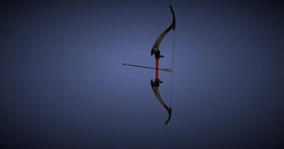 Birch Longbow - 3D render