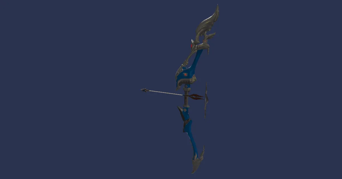 Rendu 3D de Arc composite en chêne blanc