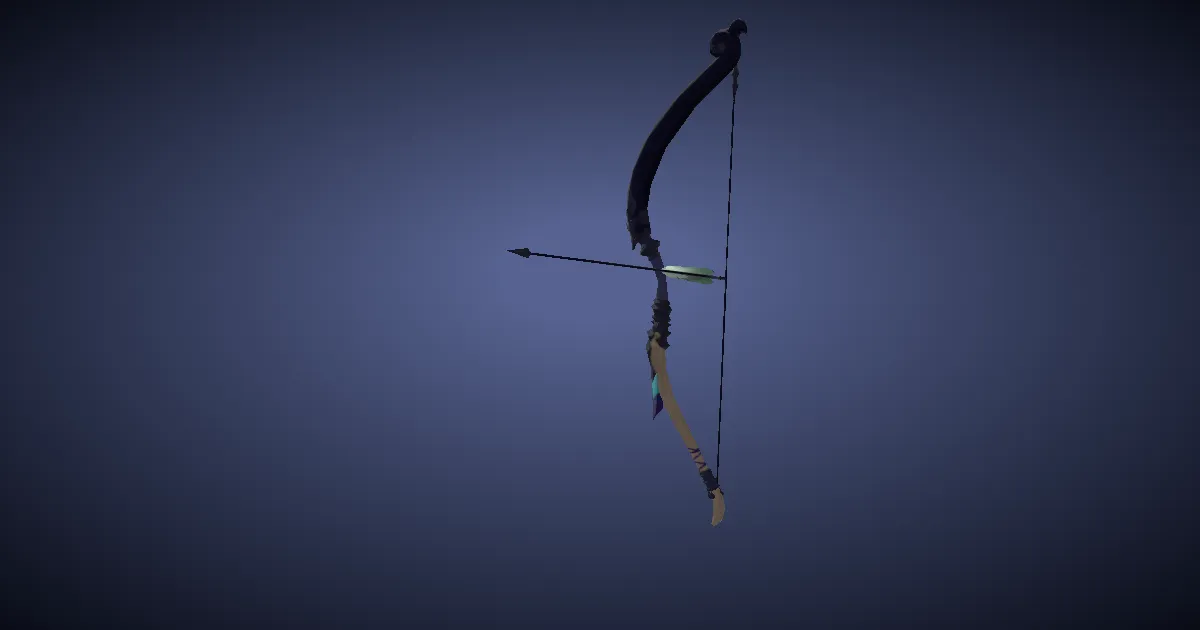 Rendu 3D de Arc long en acajou sombre