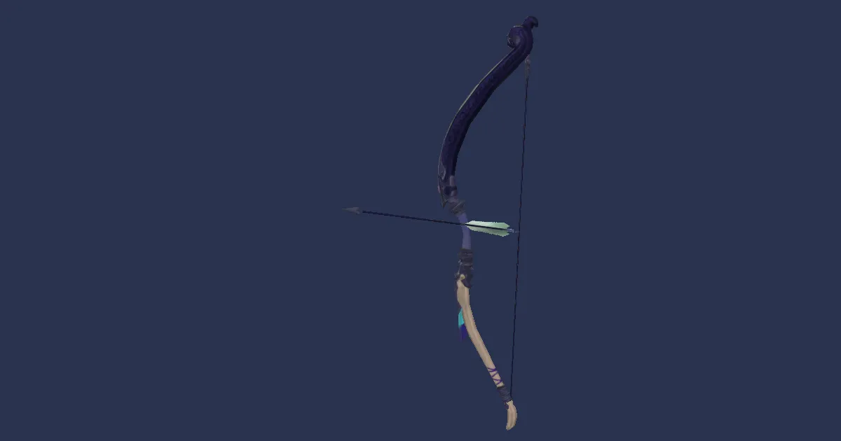 Dark Mahogany Longbow - 3D render