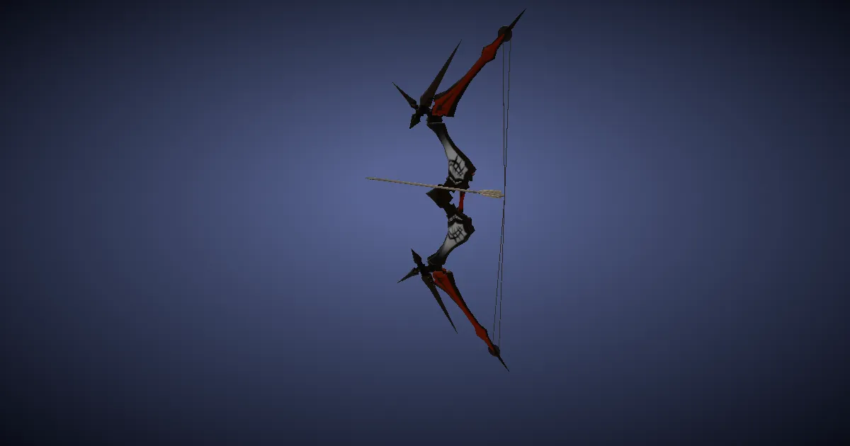 Rendu 3D de Arc composite en châtaignier sanctifié