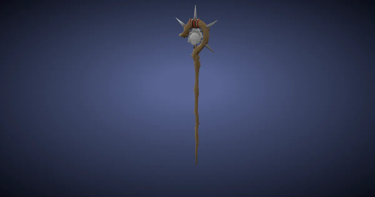 Walnut Cane - 3D render