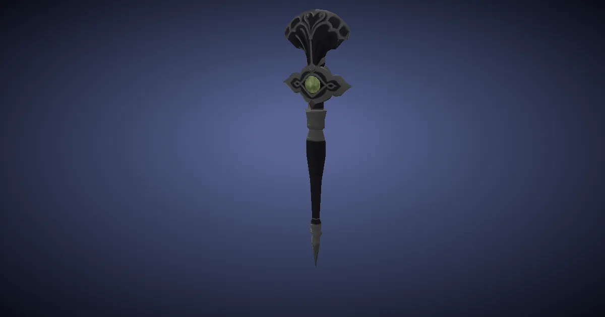 Decorated Silver Scepter - 3D render