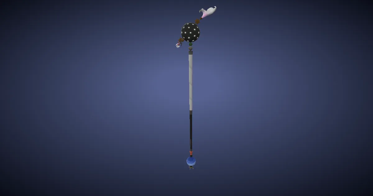 Hardsilver Staff - 3D render