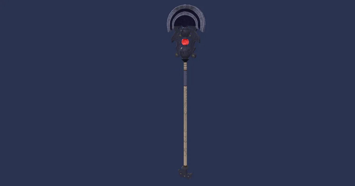 Rendu 3D de Sceptre en acajou sombre