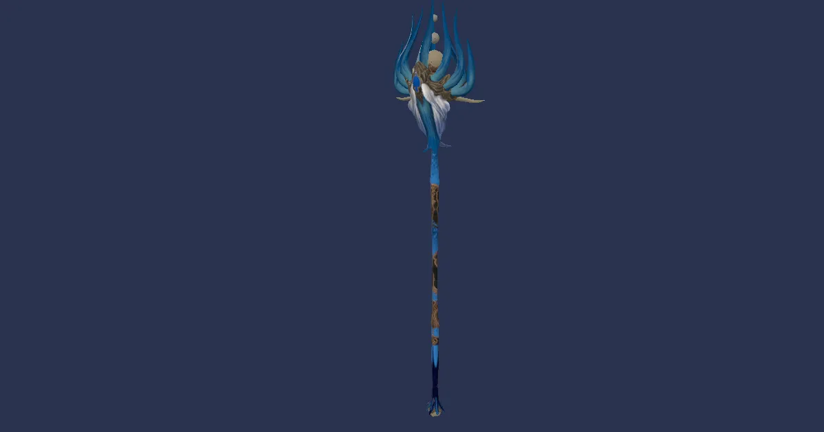 3D-Ansicht von Blaufeder-Stab