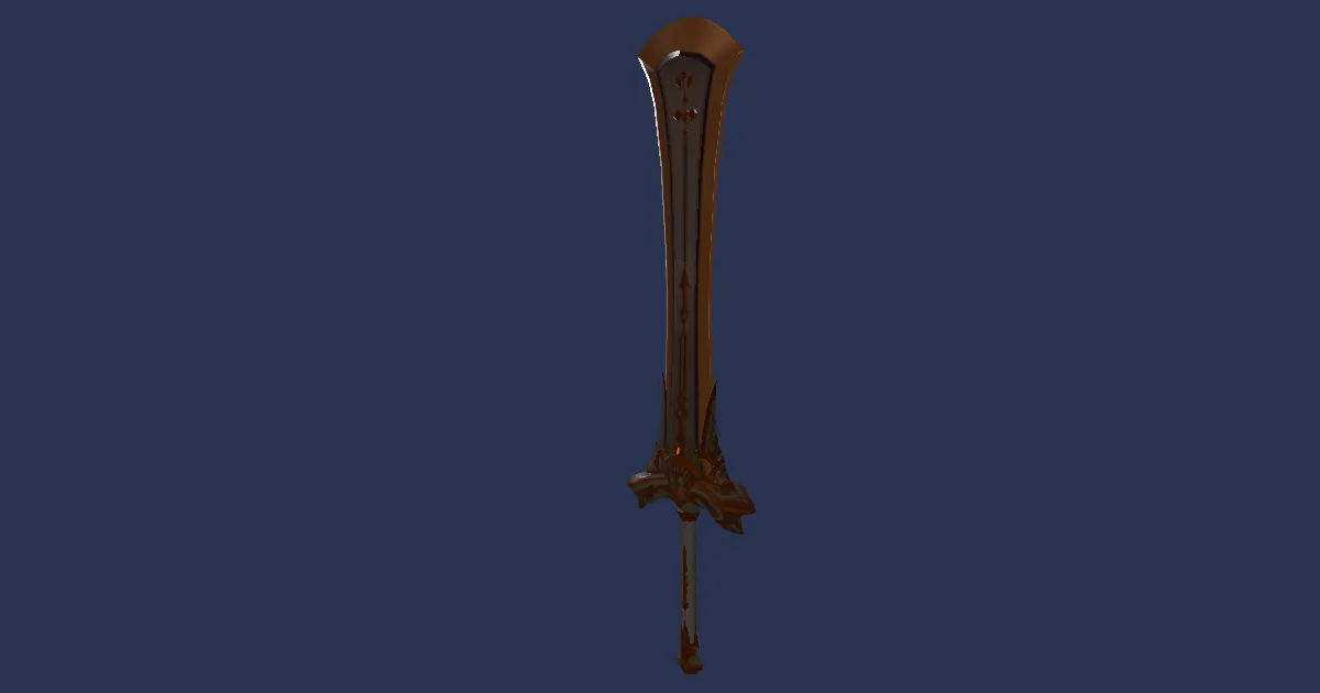 Rendu 3D de Fendoir en bronze titané