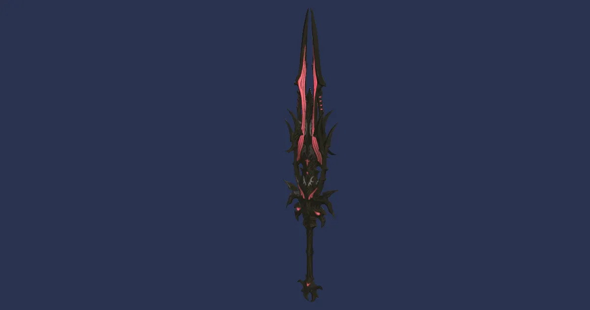 Titanium Gold Greatsword - 3D render