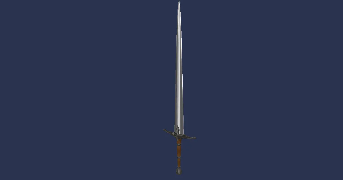Rendu 3D de Grande épée en ruthénium