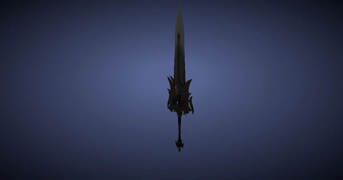 Folded High Steel Greatsword - 3D render