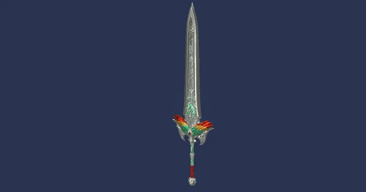 Quetzalli Greatsword - 3D render