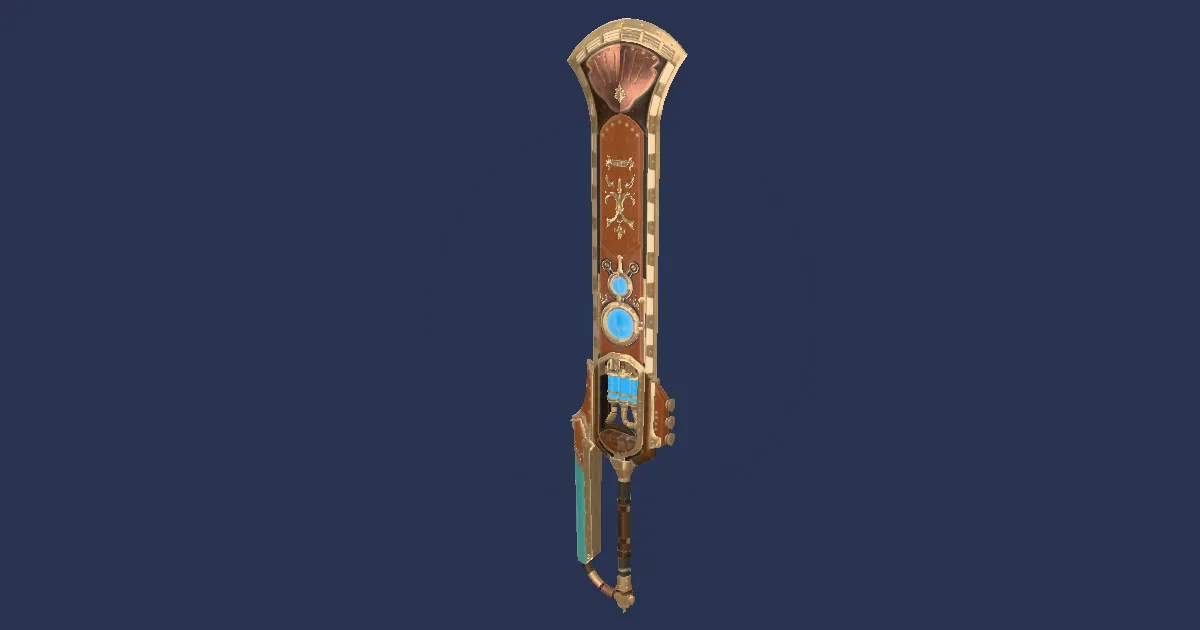 Bygone Brass Claymore - 3D render
