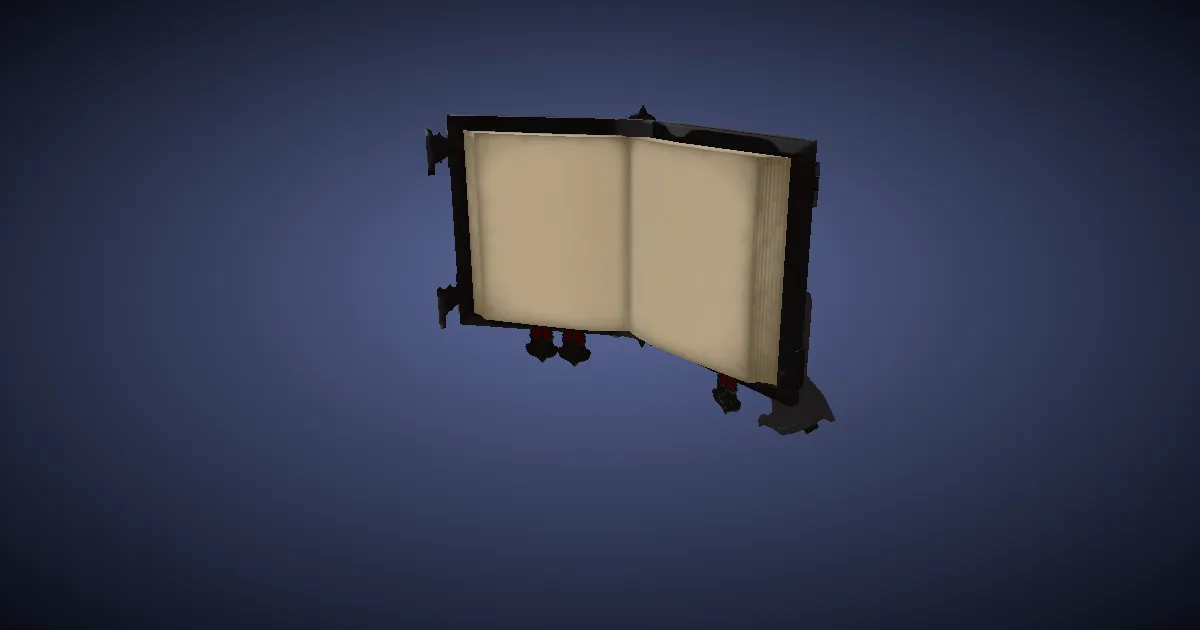 Rendu 3D de Grimoire en cuir de smilodon