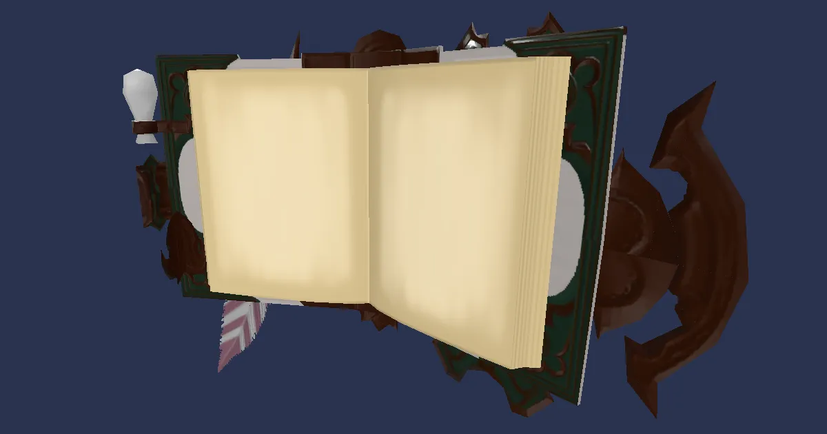 Rendu 3D de Codex en cuir de loup argenté
