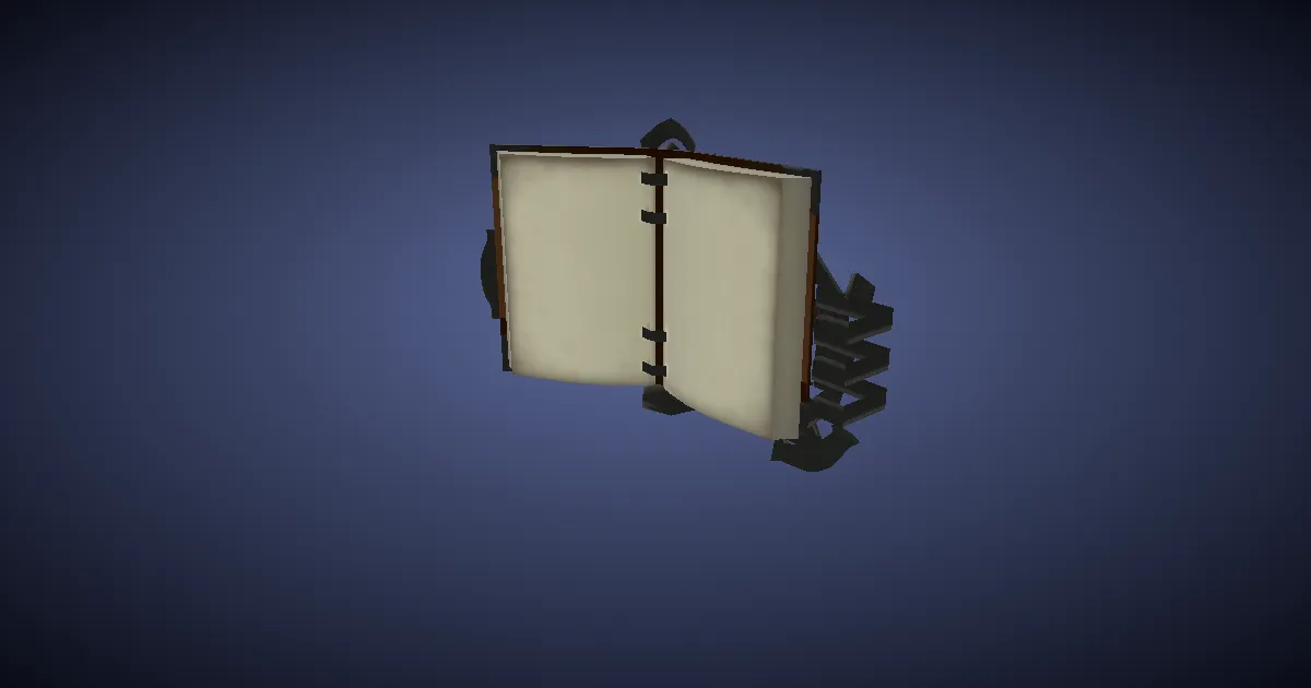 Rendu 3D de Grimoire en cuir de gyuki