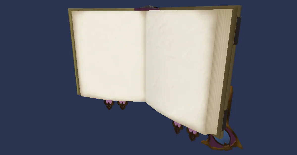 Rendu 3D de Grimoire en cuir de wyverne