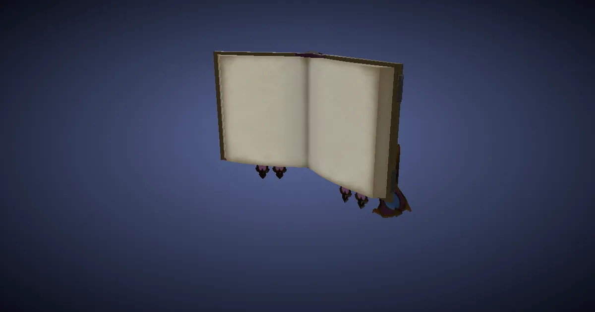 Rendu 3D de Grimoire en cuir de wyverne