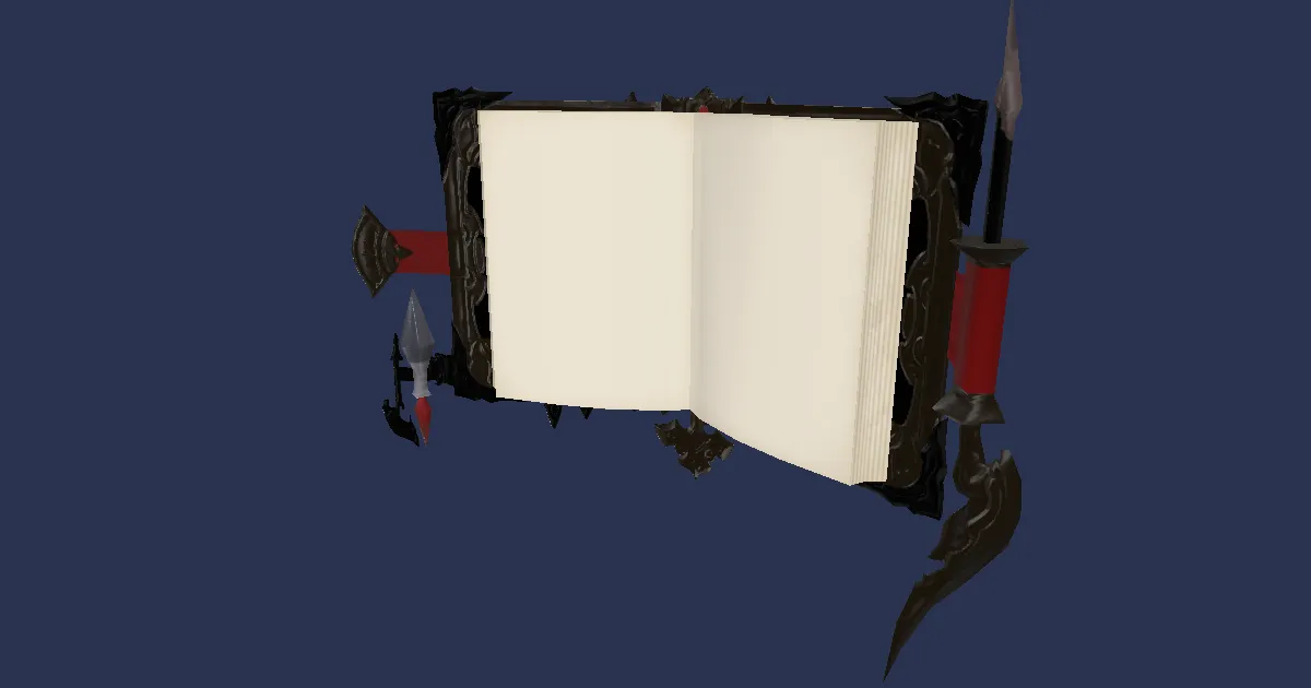 Rendu 3D de Grimoire en cuir de gazelle