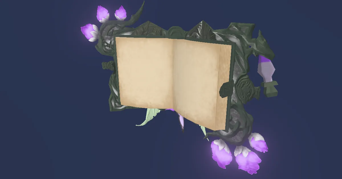 Rendu 3D de Grimoire en cuir de gaja