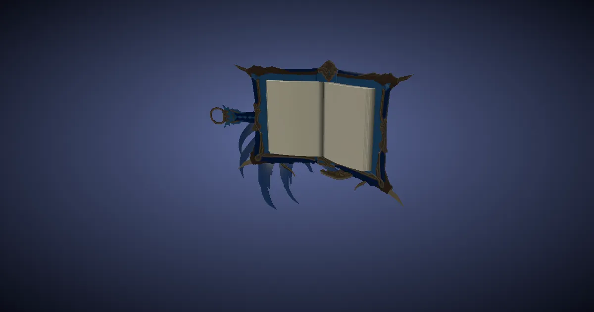 Rendu 3D de Grimoire à plumes bleues