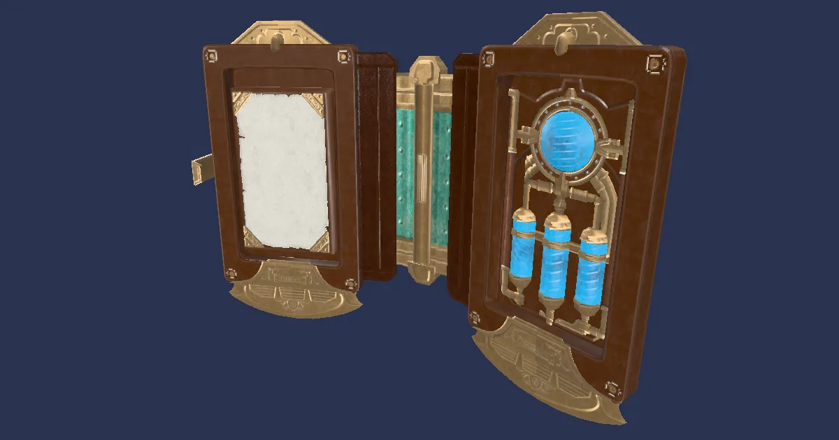 Bygone Brass Codex - 3D render