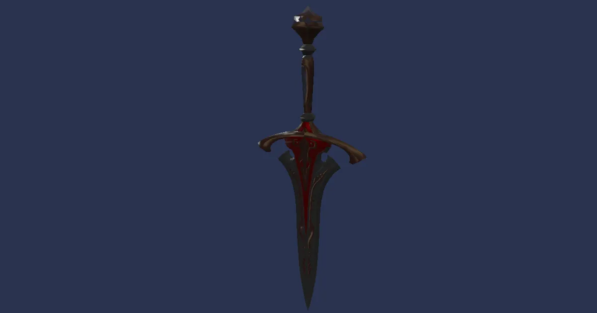 Rendu 3D de Cinquedea en or incarnat