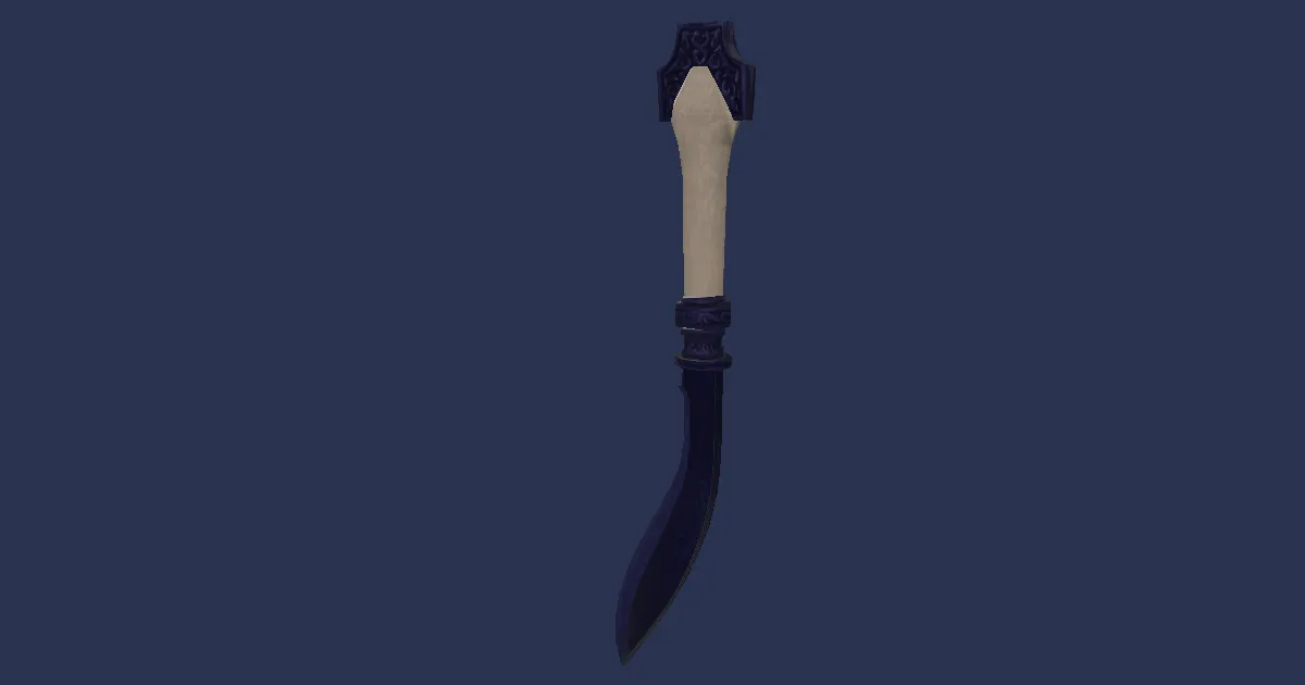 Cobalt Tungsten Khukuri - 3D render
