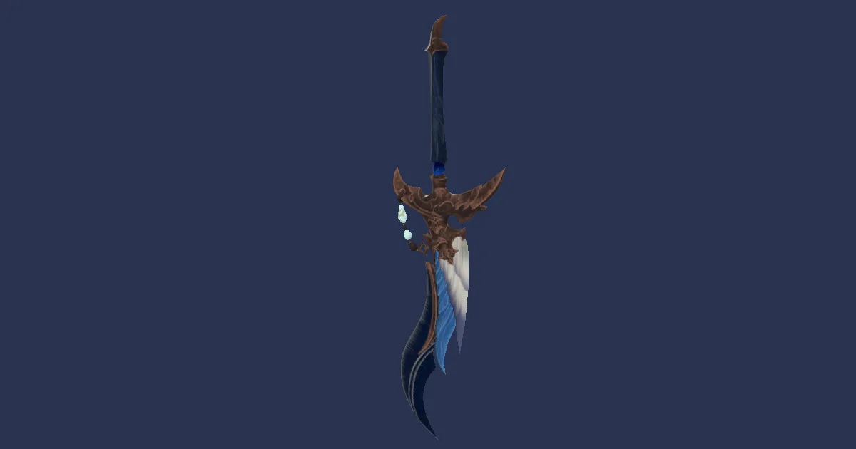 3D-Ansicht von Blaufeder-Messer