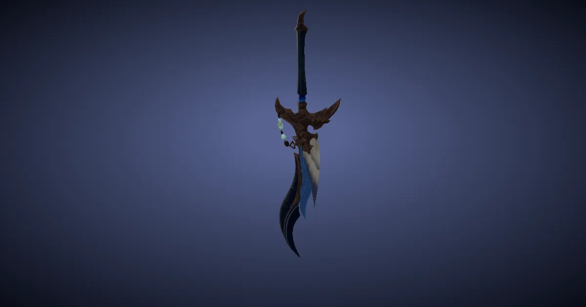 3D-Ansicht von Blaufeder-Messer