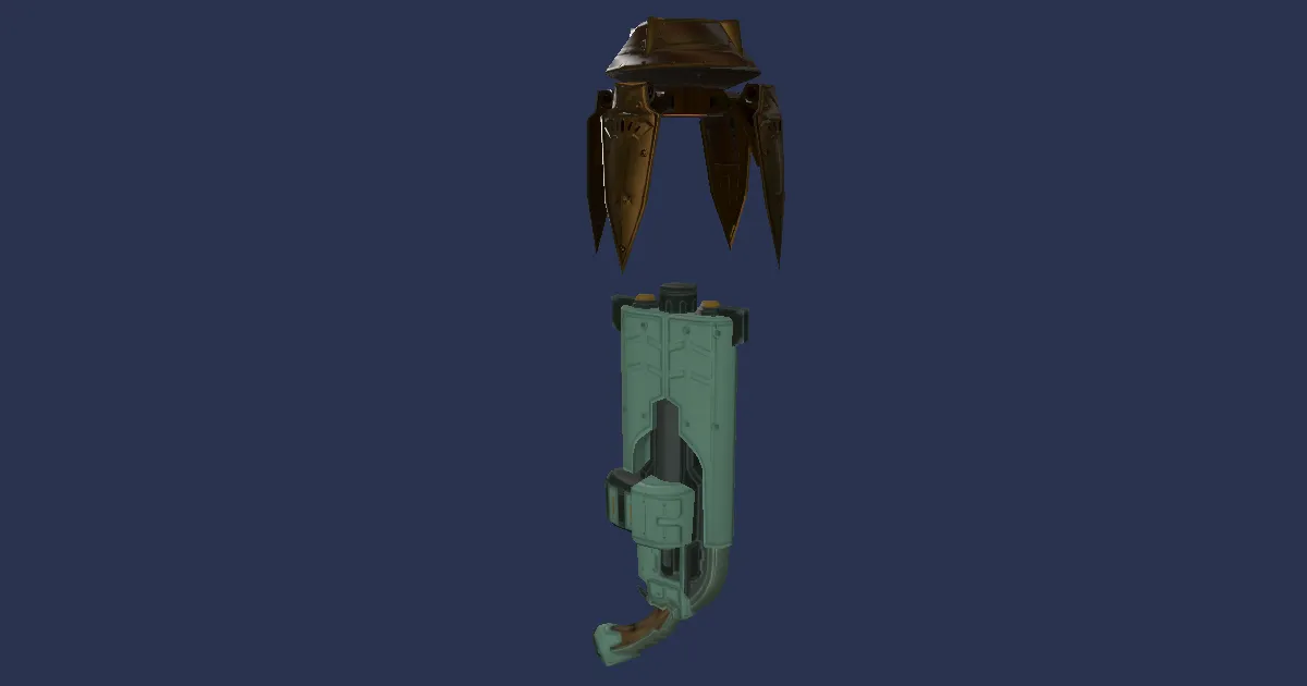 Rendu 3D de Pistolet nain en mithril noble