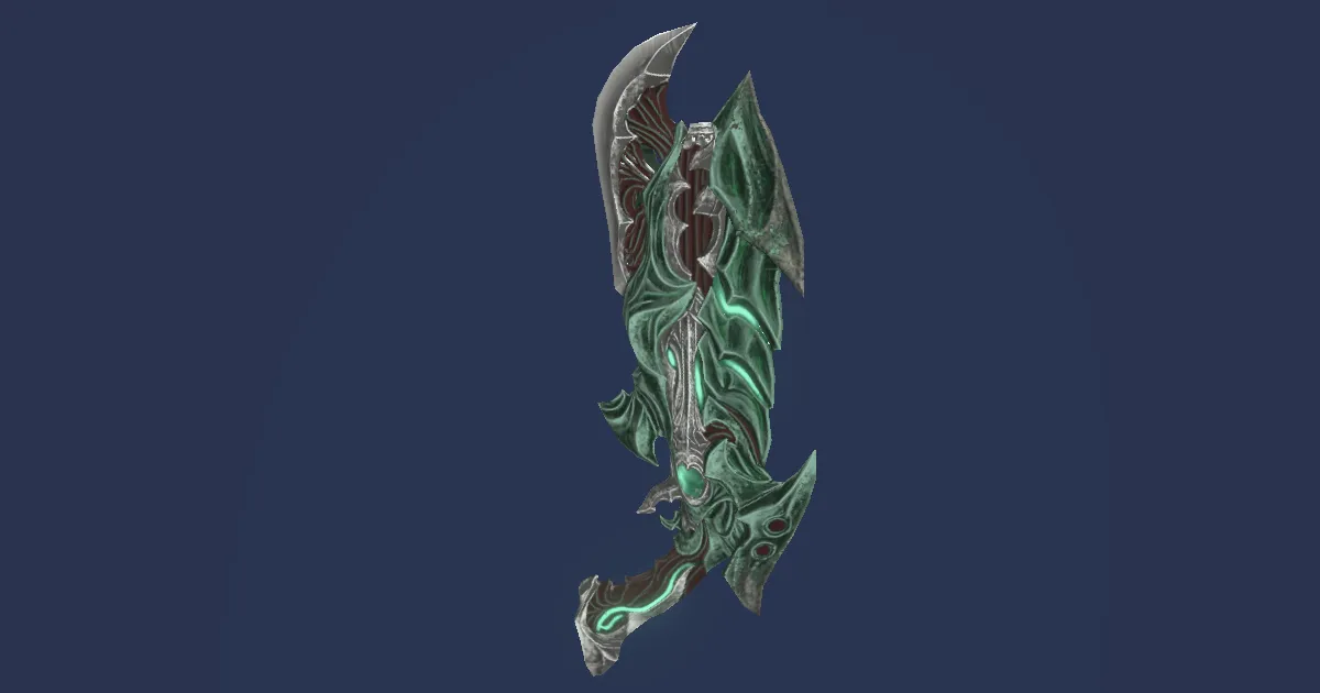 Emerald Pistol - 3D render